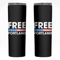 Free Portland Patriotic Skinny Tumbler Bold Political Statement American Flag - Wonder Print Shop