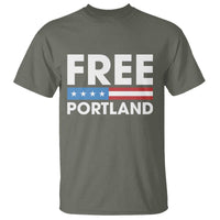 Free Portland Patriotic T Shirt Bold Political Statement American Flag - Wonder Print Shop