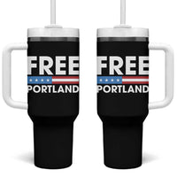 Free Portland Patriotic Tumbler With Handle Bold Political Statement American Flag - Wonder Print Shop