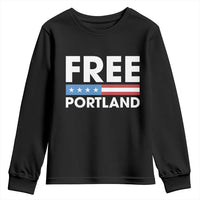 Free Portland Patriotic Youth Sweatshirt Bold Political Statement American Flag - Wonder Print Shop
