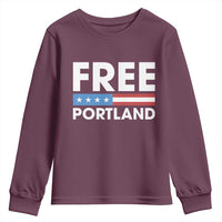 Free Portland Patriotic Youth Sweatshirt Bold Political Statement American Flag - Wonder Print Shop