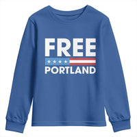 Free Portland Patriotic Youth Sweatshirt Bold Political Statement American Flag - Wonder Print Shop