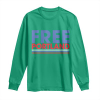 Free Portland Bold Patriotic Long Sleeve Shirt Red White and Blue Protest Statement - Wonder Print Shop