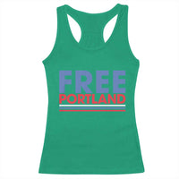Free Portland Bold Patriotic Racerback Tank Top Red White and Blue Protest Statement - Wonder Print Shop