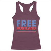 Free Portland Bold Patriotic Racerback Tank Top Red White and Blue Protest Statement - Wonder Print Shop