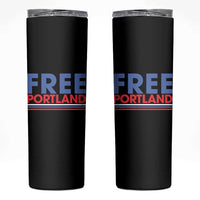 Free Portland Bold Patriotic Skinny Tumbler Red White and Blue Protest Statement - Wonder Print Shop