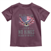 America Land of No Kings Toddler T Shirt Because of the Brave We The People Patriotic Eagle - Wonder Print Shop