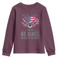 America Land of No Kings Youth Sweatshirt Because of the Brave We The People Patriotic Eagle - Wonder Print Shop