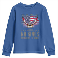 America Land of No Kings Youth Sweatshirt Because of the Brave We The People Patriotic Eagle - Wonder Print Shop