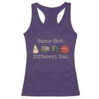 Same Shit Different Hat Racerback Tank Top - Wonder Print Shop