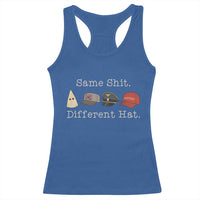 Same Shit Different Hat Racerback Tank Top - Wonder Print Shop