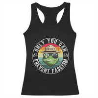 Only You Can Prevent Fascism Frog Resist Protest Racerback Tank Top Free Portland Oregon Freedom Retro - Wonder Print Shop