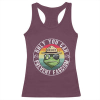 Only You Can Prevent Fascism Frog Resist Protest Racerback Tank Top Free Portland Oregon Freedom Retro - Wonder Print Shop