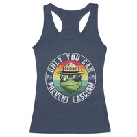 Only You Can Prevent Fascism Frog Resist Protest Racerback Tank Top Free Portland Oregon Freedom Retro - Wonder Print Shop