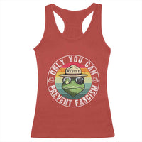 Only You Can Prevent Fascism Frog Resist Protest Racerback Tank Top Free Portland Oregon Freedom Retro - Wonder Print Shop