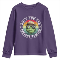 Only You Can Prevent Fascism Frog Resist Protest Youth Sweatshirt Free Portland Oregon Freedom Retro - Wonder Print Shop