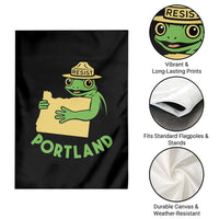 Portland Frog Resist Garden Flag Oregon Map Vintage Graphic - Wonder Print Shop