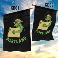 Portland Frog Resist Garden Flag Oregon Map Vintage Graphic - Wonder Print Shop