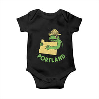 Portland Frog Resist Baby Onesie Oregon Map Vintage Graphic - Wonder Print Shop