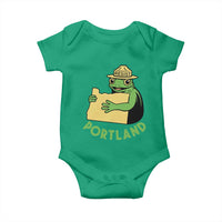 Portland Frog Resist Baby Onesie Oregon Map Vintage Graphic - Wonder Print Shop