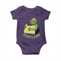 Portland Frog Resist Baby Onesie Oregon Map Vintage Graphic - Wonder Print Shop