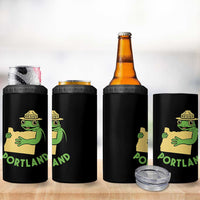 Portland Frog Resist 4 in 1 Can Cooler Tumbler Oregon Map Vintage Graphic - Wonder Print Shop