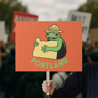 Portland Frog Resist Protest Sign Oregon Map Vintage Graphic - Wonder Print Shop