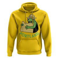 Portland Frog Resist Hoodie Oregon Map Vintage Graphic - Wonder Print Shop