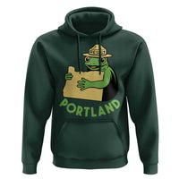 Portland Frog Resist Hoodie Oregon Map Vintage Graphic - Wonder Print Shop