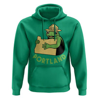 Portland Frog Resist Hoodie Oregon Map Vintage Graphic - Wonder Print Shop