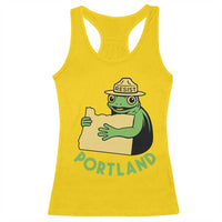 Portland Frog Resist Racerback Tank Top Oregon Map Vintage Graphic - Wonder Print Shop