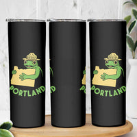 Portland Frog Resist Skinny Tumbler Oregon Map Vintage Graphic - Wonder Print Shop