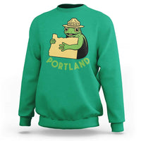 Portland Frog Resist Sweatshirt Oregon Map Vintage Graphic - Wonder Print Shop