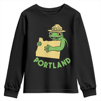 Portland Frog Resist Youth Sweatshirt Oregon Map Vintage Graphic - Wonder Print Shop