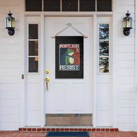 Portland Resist Retro Frog 8647 Garden Flag Political Satire Protest Poster Graphic - Wonder Print Shop