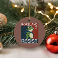 Portland Resist Retro Frog 8647 Ceramic Ornament Political Satire Protest Poster Graphic - Wonder Print Shop