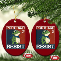 Portland Resist Retro Frog 8647 Ceramic Ornament Political Satire Protest Poster Graphic - Wonder Print Shop