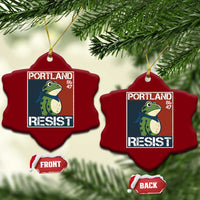 Portland Resist Retro Frog 8647 Ceramic Ornament Political Satire Protest Poster Graphic - Wonder Print Shop