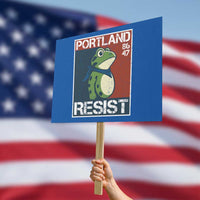 Portland Resist Retro Frog 8647 Protest Sign Political Satire Protest Poster Graphic - Wonder Print Shop