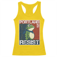 Portland Resist Retro Frog 8647 Racerback Tank Top Political Satire Protest Poster Graphic - Wonder Print Shop