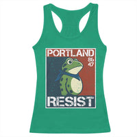 Portland Resist Retro Frog 8647 Racerback Tank Top Political Satire Protest Poster Graphic - Wonder Print Shop