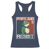 Portland Resist Retro Frog 8647 Racerback Tank Top Political Satire Protest Poster Graphic - Wonder Print Shop