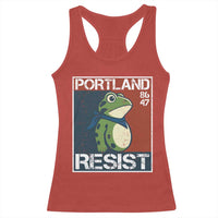 Portland Resist Retro Frog 8647 Racerback Tank Top Political Satire Protest Poster Graphic - Wonder Print Shop