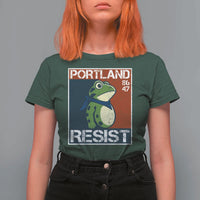 Portland Resist Retro Frog 8647 T Shirt For Women Political Satire Protest Poster Graphic - Wonder Print Shop