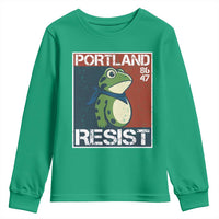 Portland Resist Retro Frog 8647 Youth Sweatshirt Political Satire Protest Poster Graphic - Wonder Print Shop