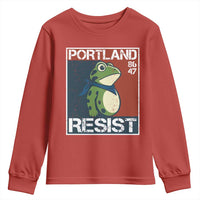 Portland Resist Retro Frog 8647 Youth Sweatshirt Political Satire Protest Poster Graphic - Wonder Print Shop
