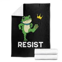 Resist Frog Kicking Crown Throw Blanket Funny No Kings In America Free Portland - Wonder Print Shop
