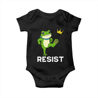 Resist Frog Kicking Crown Baby Onesie Funny No Kings In America Free Portland - Wonder Print Shop