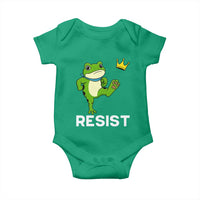 Resist Frog Kicking Crown Baby Onesie Funny No Kings In America Free Portland - Wonder Print Shop