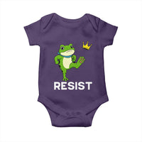 Resist Frog Kicking Crown Baby Onesie Funny No Kings In America Free Portland - Wonder Print Shop